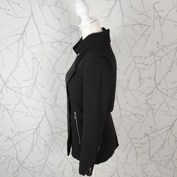 Wilfred Black Japanese Crepe Mayet Moto Jacket - Picture 7 of 10